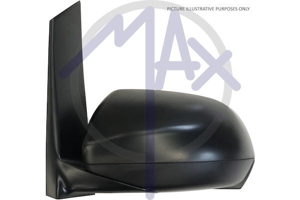 Exterior rear-view mirror left, cable adjustment, black cap, aspherical chrome glass