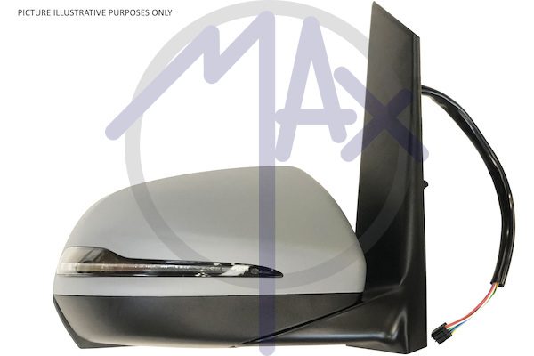 Specchietto retrovisore esterno destro, elettrico, calotta da verniciare, con freccia, vetro asferico cromato riscaldato, 7 pin