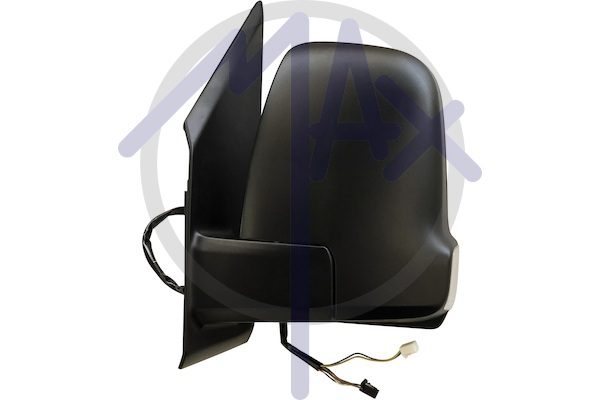 Specchietto retrovisore esterno sinistro, elettrico, calotta nera, con freccia 16W, vetro convesso cromato riscaldato, doppio vetro, 5+2 pin