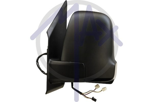 Specchietto retrovisore esterno sinistro, elettrico, calotta nera, con freccia 16W, ripiegabile elettricamente, vetro convesso cromato riscaldato, doppio vetro, 2+2 pin