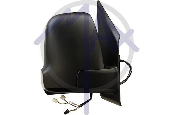 Specchietto retrovisore esterno destro, elettrico, calotta nera, con freccia 16W, ripiegabile elettricamente, vetro convesso cromato riscaldato, doppio vetro, 2+2 pin