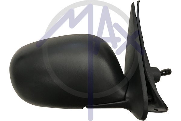 Exterior rear-view mirror right, cable adjustment, black cap, convex silver glass