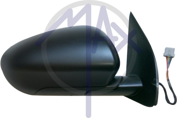 Specchietto retrovisore esterno destro, elettrico, calotta da verniciare, ripiegabile elettricamente, vetro convesso cromato riscaldato, 7 pin