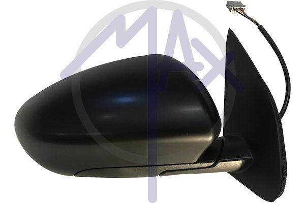 Right outer rear-view mirror, electric, cover to be painted, heated chrome convex glass, 5 pin