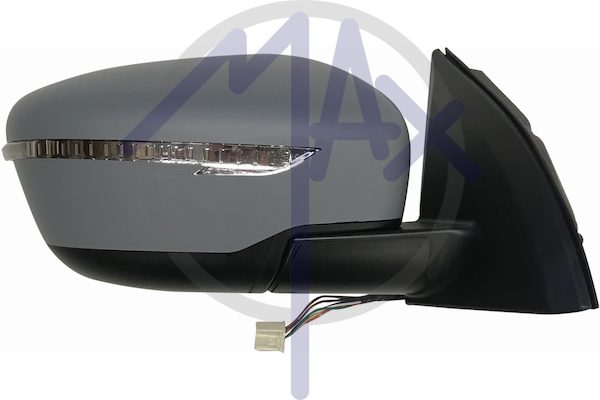 Outer rear-view mirror right, electric, cap to be painted, with indicator, heated chrome convex glass