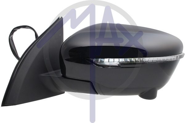 Specchietto retrovisore esterno sinistro, elettrico, calotta da verniciare, con freccia, ripiegabile elettricamente, vetro convesso cromato riscaldato, 13 pin