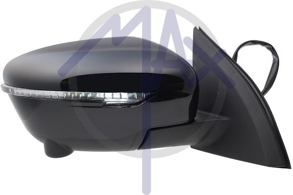 Specchietto retrovisore esterno destro, elettrico, calotta da verniciare, con freccia, ripiegabile elettricamente, vetro convesso cromato riscaldato, 13 pin