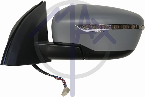Specchietto retrovisore esterno sinistro, elettrico, calotta da verniciare, con freccia, ripiegabile elettricamente, vetro convesso cromato riscaldato