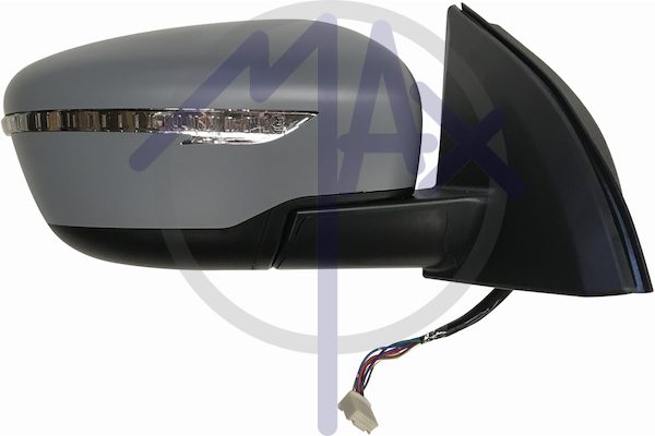 Specchietto retrovisore esterno destro, elettrico, calotta da verniciare, con freccia, ripiegabile elettricamente, vetro convesso cromato riscaldato