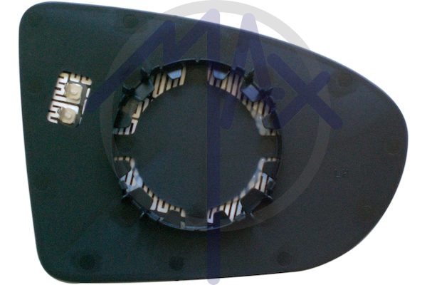 Left rear-view mirror glass, convex chrome, heated