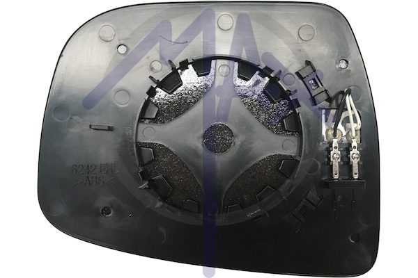 Left rear-view mirror glass, convex chrome, heated