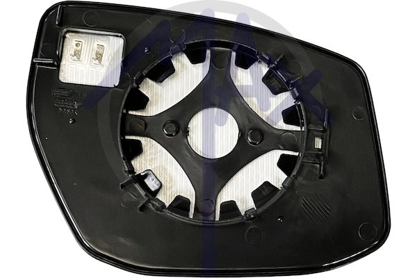 Left rear-view mirror glass, convex chrome, heated
