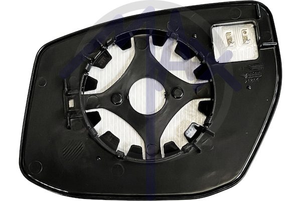 Right rear-view mirror glass, convex chrome, heated
