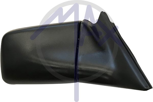 Exterior rear-view mirror right, cable adjustment, black cap, convex silver glass