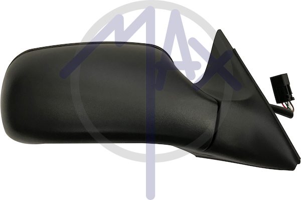 Specchietto retrovisore esterno destro, elettrico, calotta nera, vetro convesso argentato riscaldato
