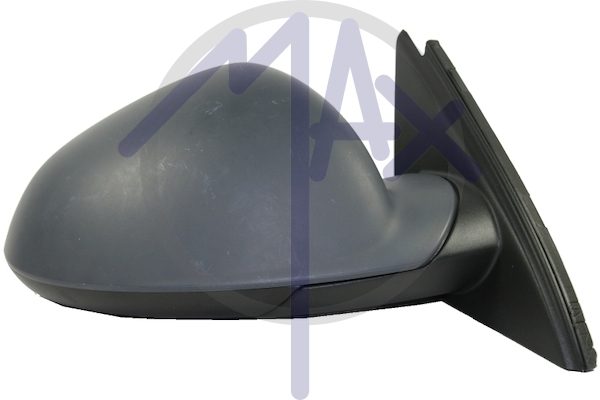 Specchietto retrovisore esterno destro, elettrico, calotta da verniciare, ripiegabile elettricamente, vetro convesso cromato riscaldato, 9 pin