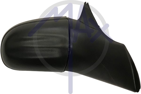 Exterior rear-view mirror right, cable adjustment, black cap, convex silver glass