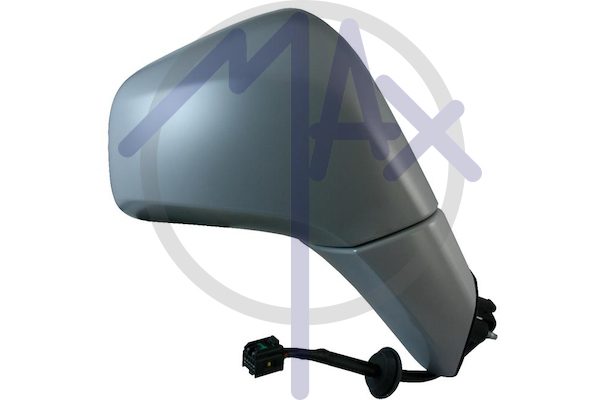 Specchietto retrovisore esterno destro, elettrico, calotta da verniciare, base da verniciare, ripiegabile elettricamente, vetro convesso cromato riscaldato, 7 pin
