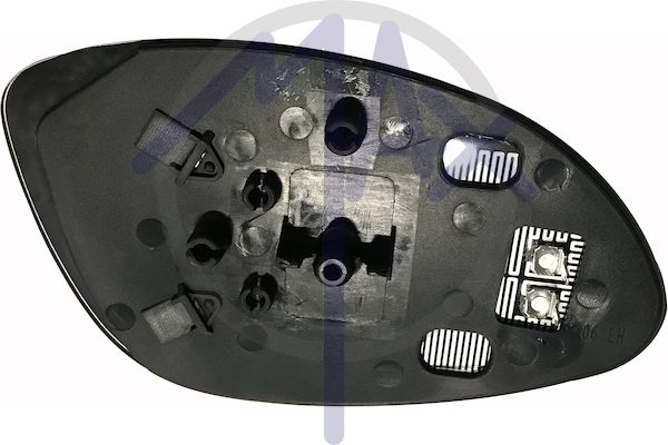 Vetro specchietto retrovisore destro, convesso argentato riscaldato