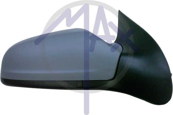 Specchietto retrovisore esterno destro, elettrico, calotta da verniciare, vetro convesso cromato riscaldato, 3 porte
