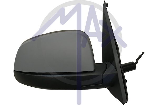 Exterior rear-view mirror, right, cable adjustment, cover for painting, convex chrome glass