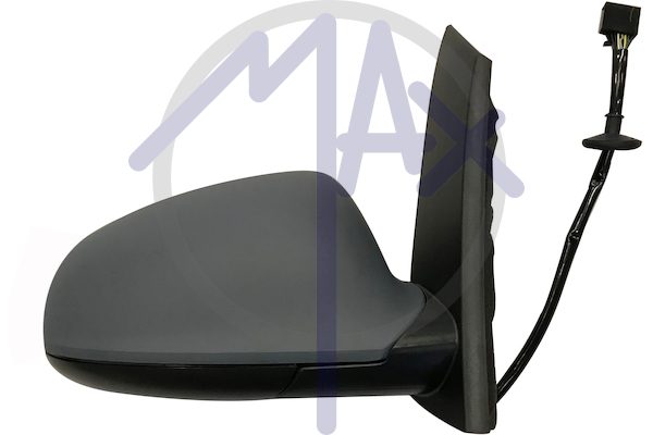 Specchietto retrovisore esterno destro, elettrico, calotta da verniciare, ripiegabile elettricamente, vetro convesso cromato riscaldato, 7 pin