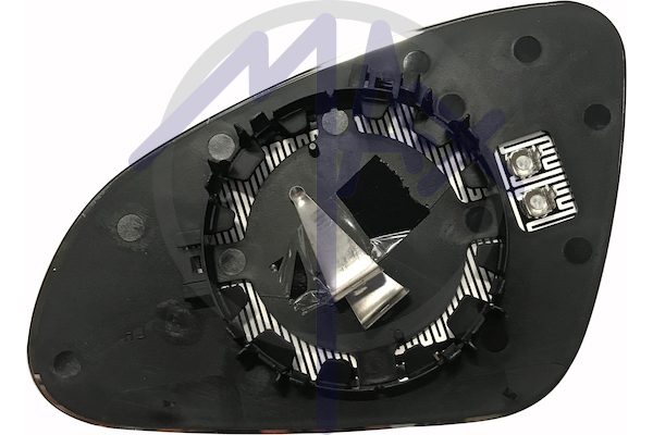 Right rear-view mirror glass, convex chrome, heated