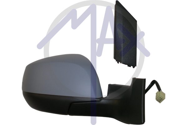 Exterior rear-view mirror, right, electric, cover for painting, heated convex chrome glass