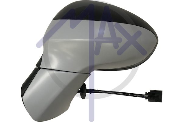 Specchietto retrovisore esterno sinistro, elettrico, calotta da verniciare, base da verniciare, vetro asferico cromato riscaldato, 5 pin