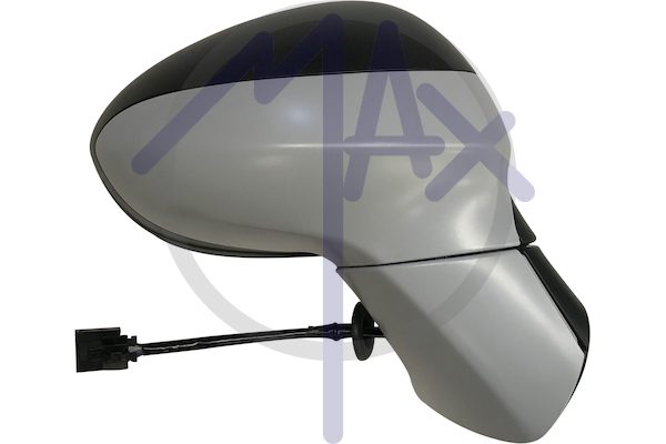Specchietto retrovisore esterno destro, elettrico, calotta da verniciare, base da verniciare, vetro convesso cromato riscaldato, 5 pin