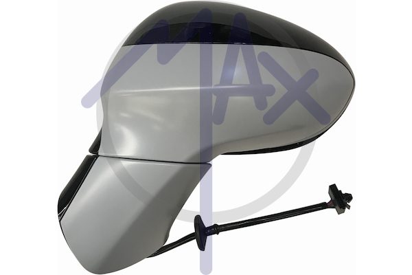 Specchietto retrovisore esterno sinistro, elettrico, calotta da verniciare, base da verniciare, vetro asferico cromato riscaldato, 5 pin