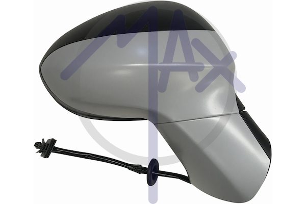 Specchietto retrovisore esterno destro, elettrico, calotta da verniciare, base da verniciare, ripiegabile elettricamente, vetro convesso cromato riscaldato, 7 pin