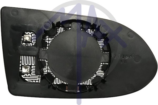 Left rear-view mirror glass, aspherical chrome, heated