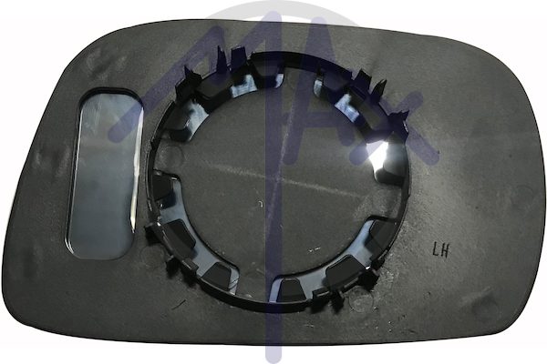 Rear-view mirror glass, left, convex chrome