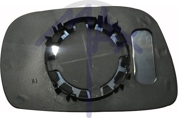 Rear-view mirror glass, right, convex chrome