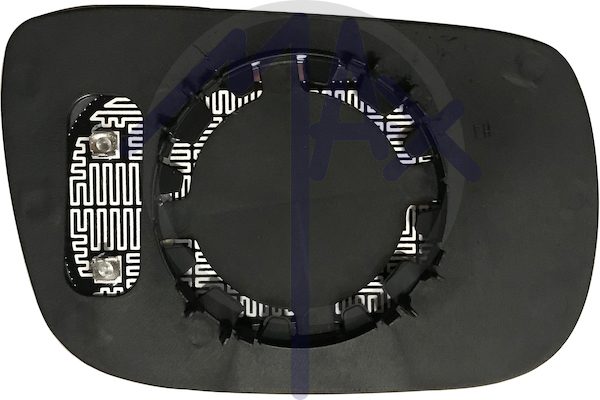 Left rear-view mirror glass, convex chrome, heated