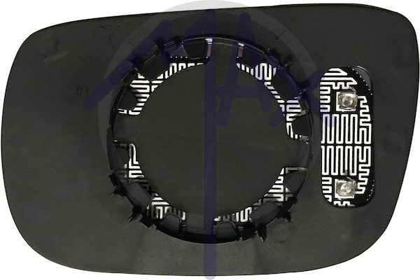 Right rear-view mirror glass, convex chrome, heated
