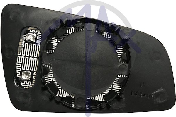 Left rear-view mirror glass, aspherical chrome, heated