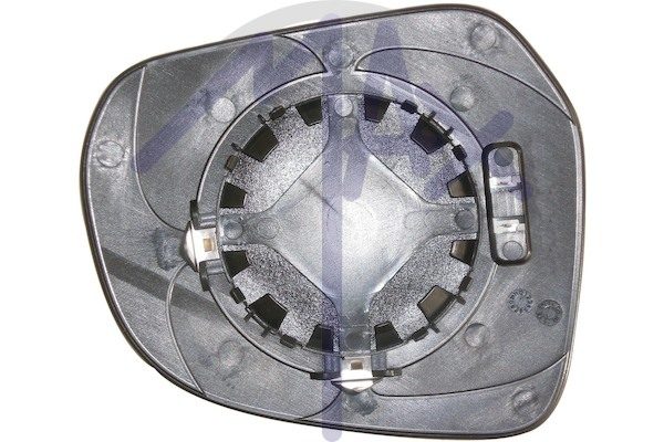 Left rear-view mirror glass, convex chrome, heated