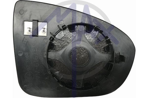 Left rear-view mirror glass, aspherical chrome, heated