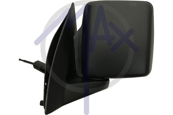 Exterior rear-view mirror, left, cable adjustment, black cover, convex chrome glass