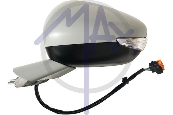 Exterior rear-view mirror left, electric, cap to be painted, with indicator, convex chrome heated glass, 6 pin