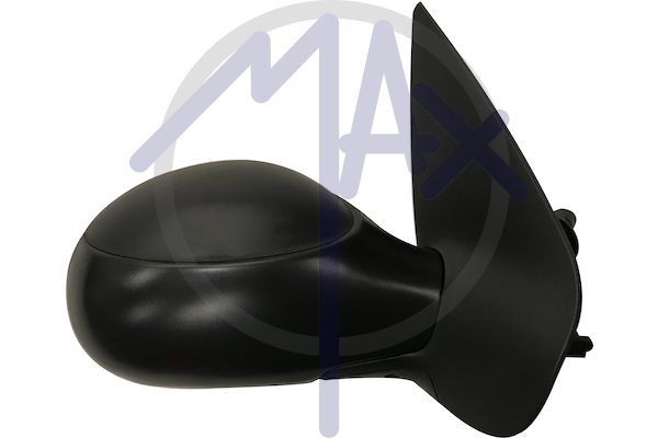 Exterior rear-view mirror right, cable adjustment, black cap, convex silver glass