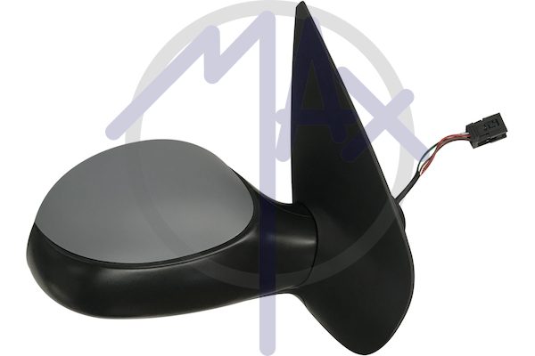 Specchietto retrovisore esterno destro, elettrico, calotta da verniciare, con sensore temperatura, vetro convesso argentato riscaldato
