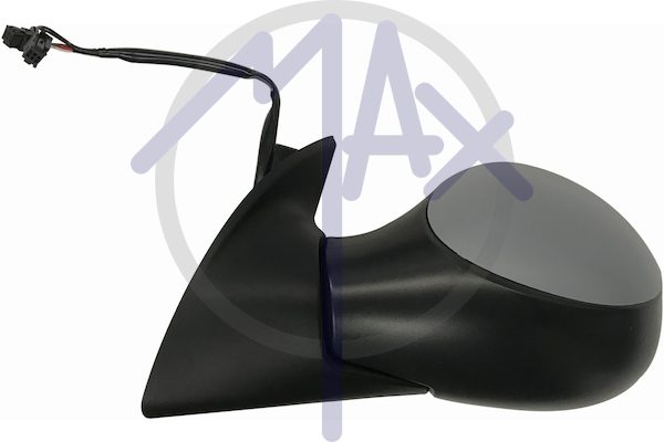 Exterior rear-view mirror, left, electric, cover for painting, heated convex chrome glass