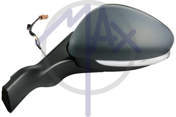 Specchietto retrovisore esterno sinistro, elettrico, calotta da verniciare, con freccia, vetro convesso cromato riscaldato, 7 pin