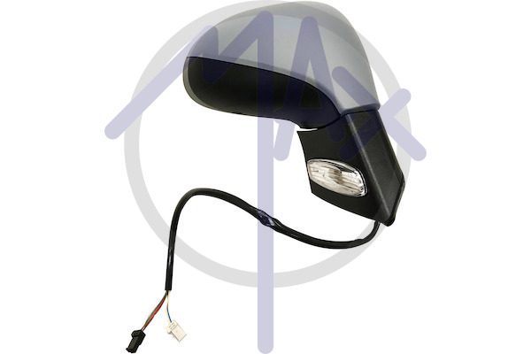 Specchietto retrovisore esterno destro, elettrico, calotta da verniciare, con freccia, ripiegabile elettricamente, con sensore temperatura, vetro convesso cromato riscaldato