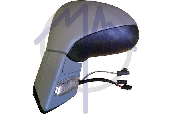 Specchietto retrovisore esterno sinistro, elettrico, calotta da verniciare, base da verniciare, con freccia, vetro convesso cromato riscaldato