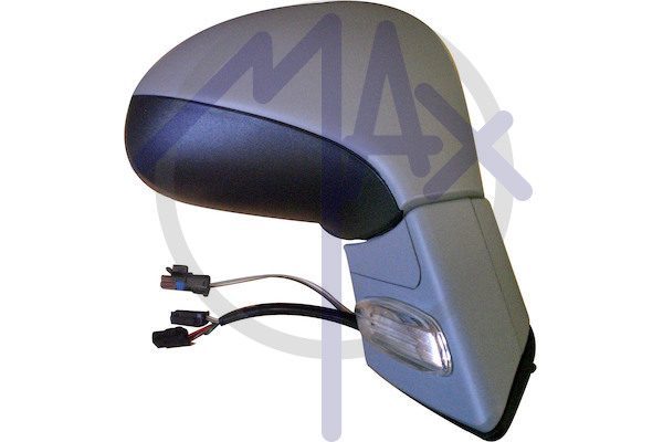 Specchietto retrovisore esterno destro, elettrico, calotta da verniciare, base da verniciare, con freccia, con sensore temperatura, vetro convesso cromato riscaldato