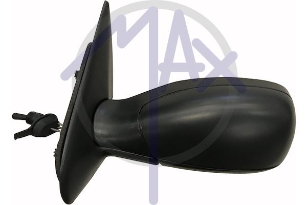 Exterior rear-view mirror, left, cable adjustment, black cover, convex chrome glass